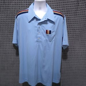 VTG King Louie Bowling Shirt Mens XXL *READ Polo Blue Lightweight Sporty Preppy